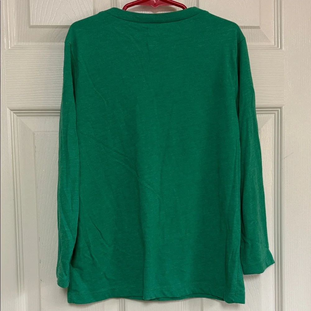 Old Navy Green Santa Dinosaur Long Sleeve Tee